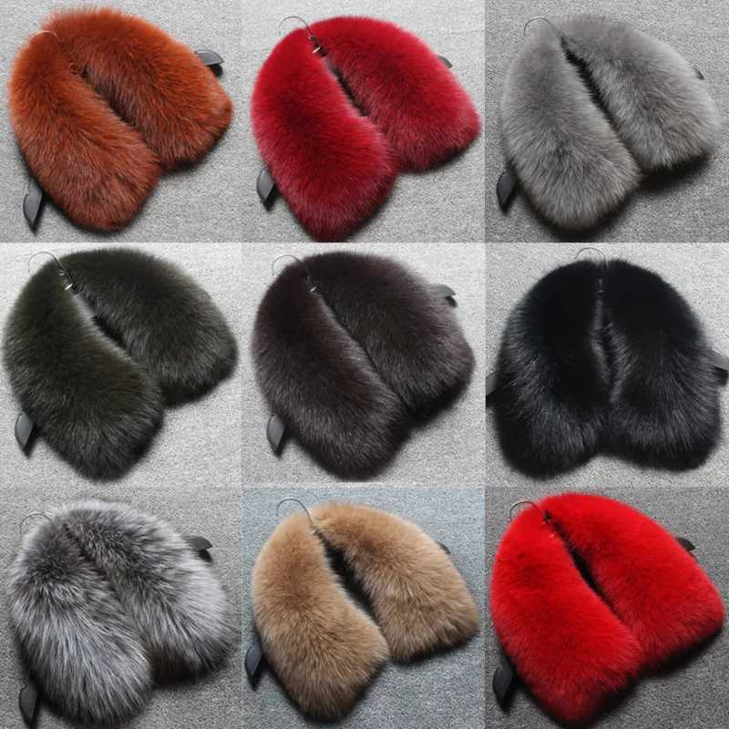 Real Fox Fur Scarf Women Keep Warm Natural Fur Scarf Women Large Fur Collar Coat Fur Collar Scarves Fox Fur Scarves For Ladies S251015
