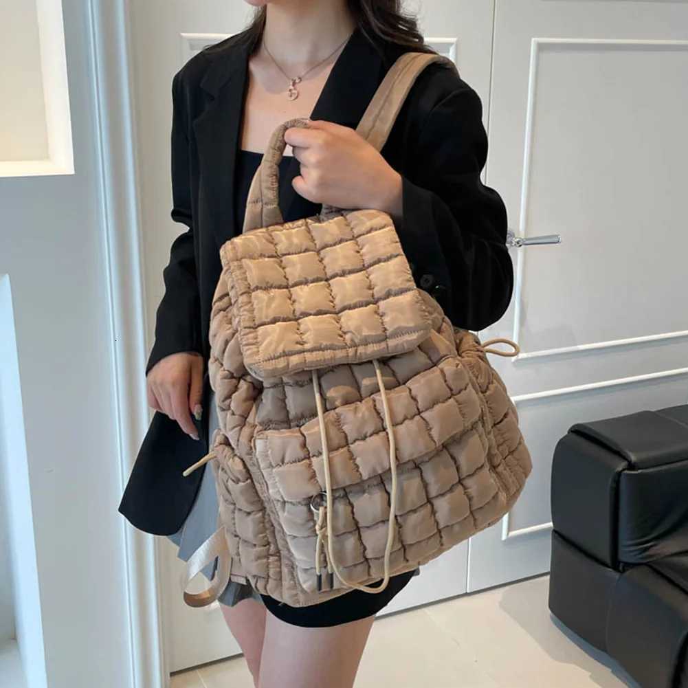 Flap Top Backpack Drawstring Travel Daypacks Puffer Backpack for Women Daily Work Travel and ShoppingT251016