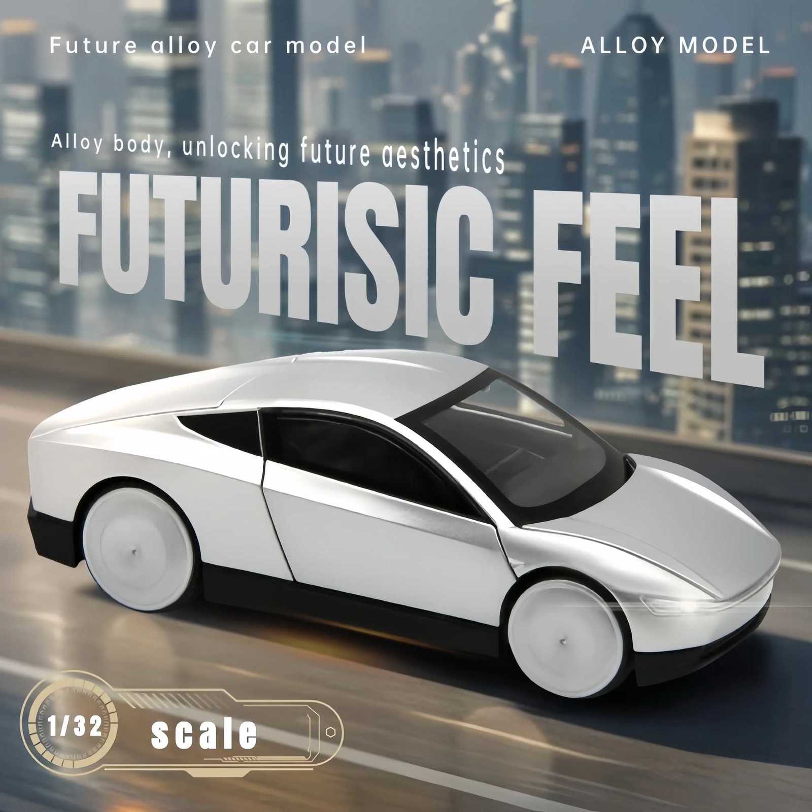 1:32 Tesla Robotaxi Pickup Alloy Car Model Simulation Huili Car Model Boy Metal Toy Car Ornament Gift M251016