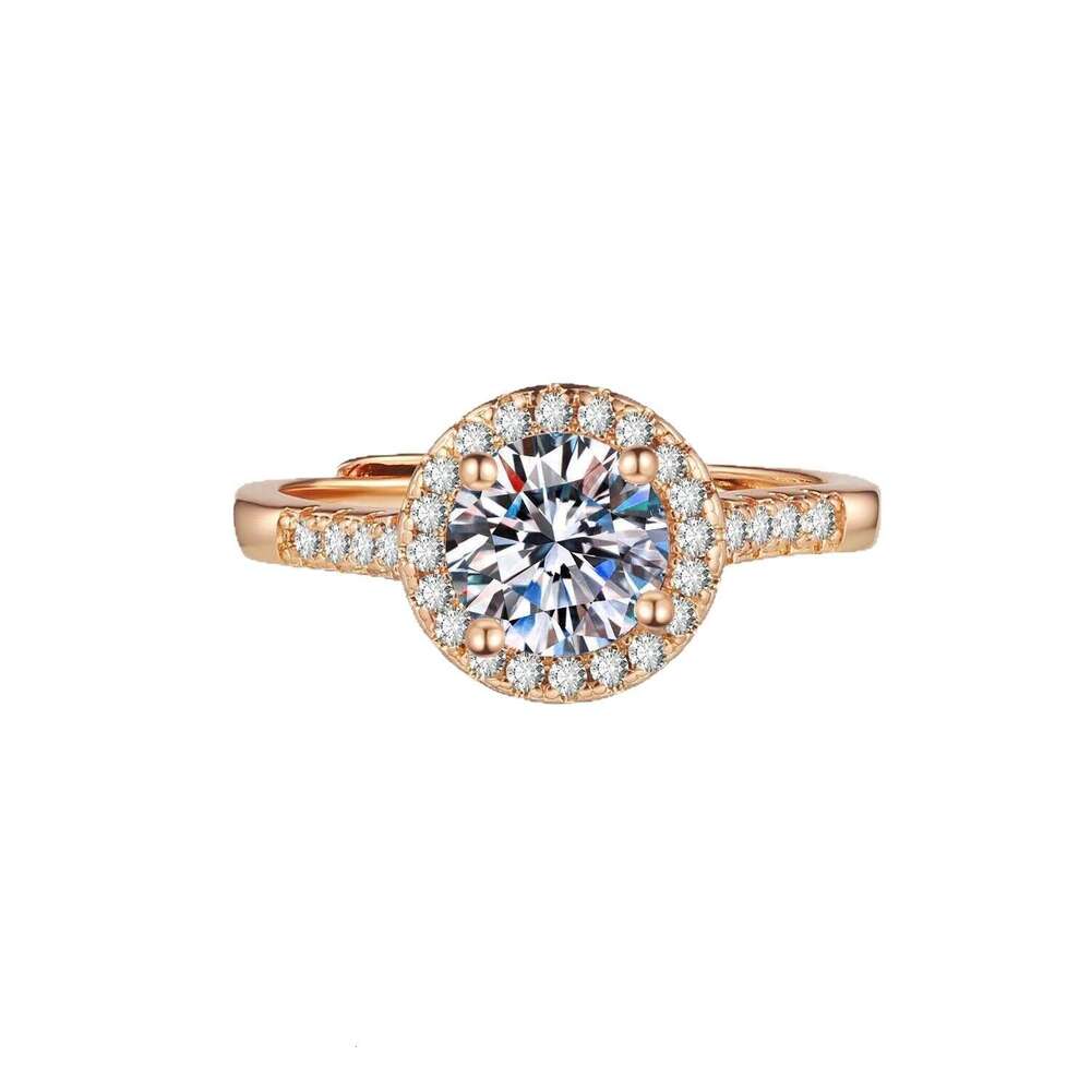 Live Hot Sale One Princess Round Bag Ring for Women Champagne gold Light Luxury Fashionable Elegant Jewelry ddmypluto