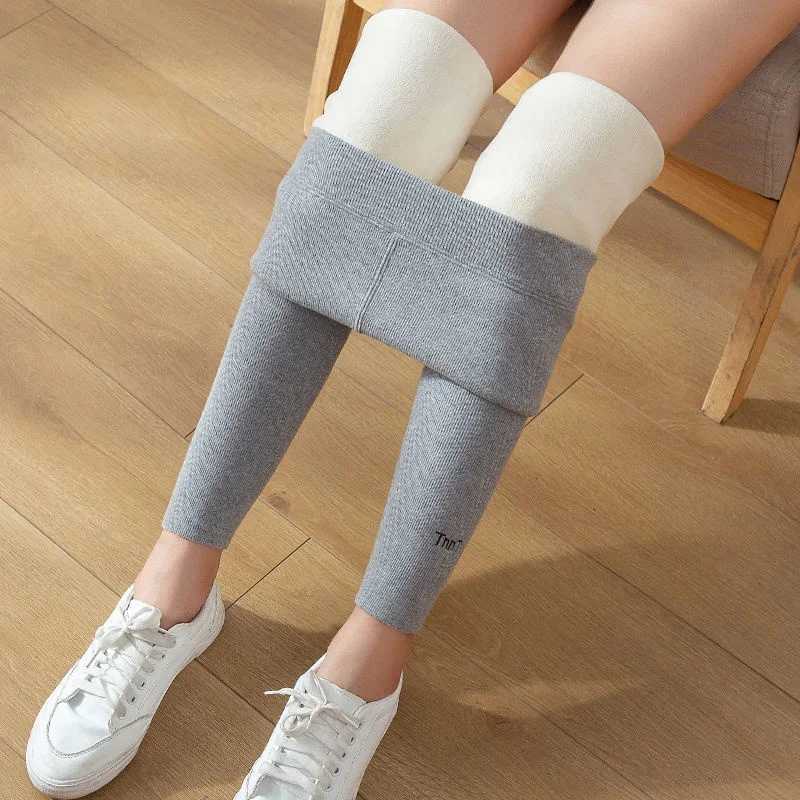 Wool Fleece Long Pants Womens Plush 2025 Autumn And Winter New Korean Students Skinny Tights Thermal Sports Leggings For WomenT251016