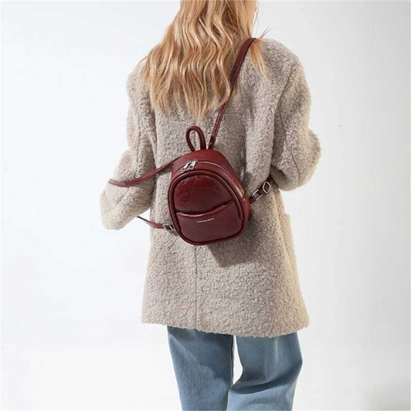 2023 NEW Backpack Vintage Small Rucksack Fashion Double Strap Shoulder Bag for Girl Women Solid Color Letter Printed BagT251016