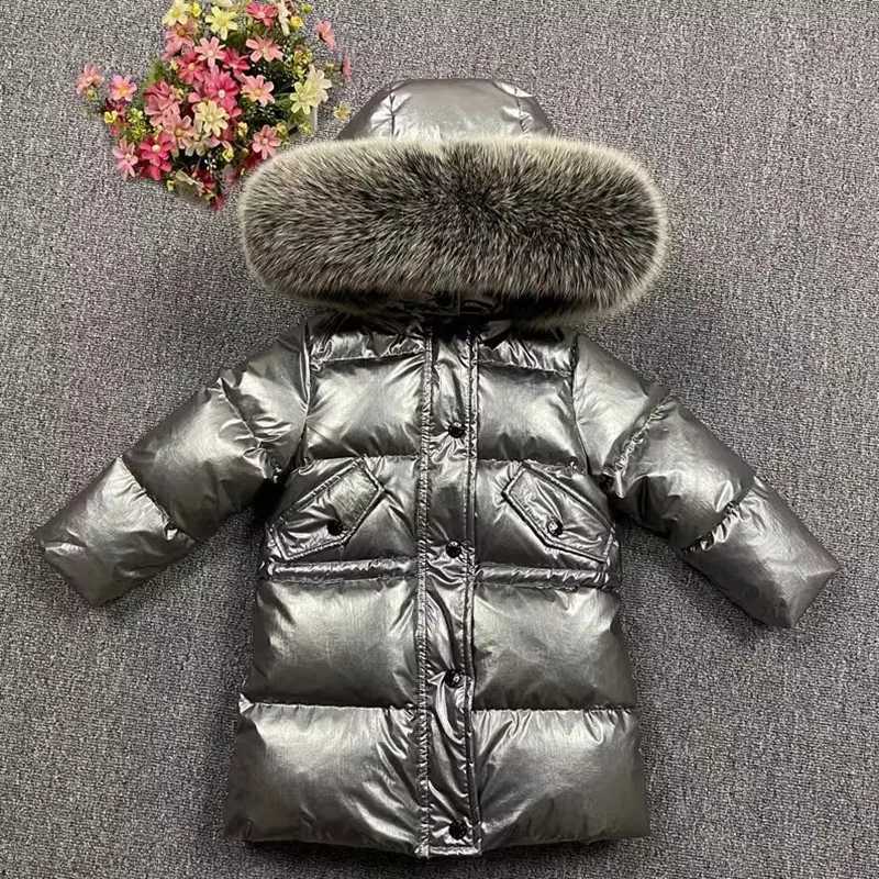 Winter New Hooded Down Coat For Girl Real Fur Collar Thicker Warm Outerwear Teenage Boys Kids Down Jackets Snowsuit A4766T251016