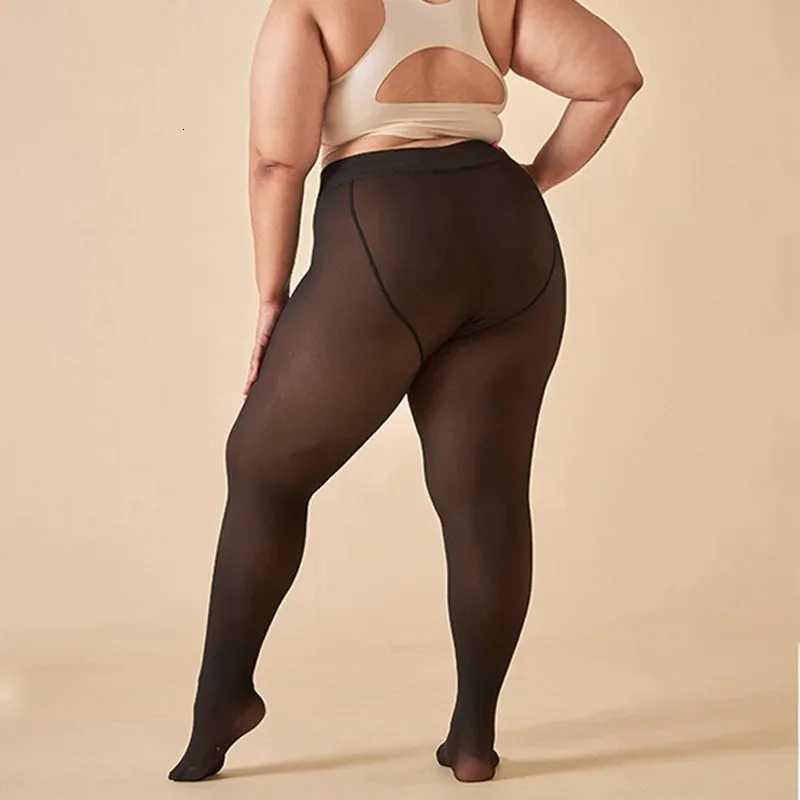 Warm Winter Women Pantyhose Thick Thermal Fleece Leggings Tights Sexy Black Translucent Slim High Waist Elastic Plus Size TightsT251016