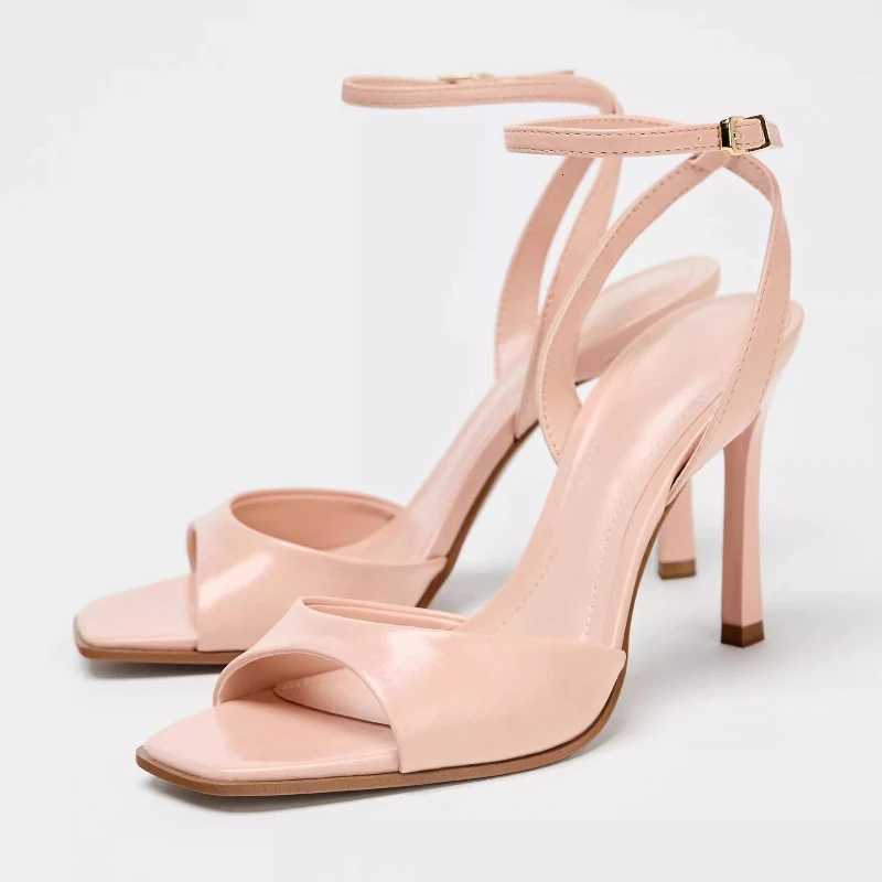 Luxury Gold Patent Leather Brand High Heel Sandal Women Fashion Ankle Buckle Thin Heel Designer Shoe Elegant Party Evening Shoes Z251015