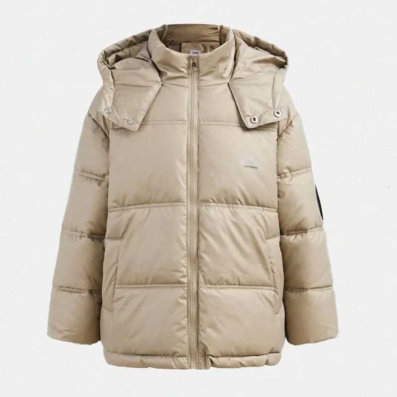 Boys Winter Thicken Warm Down Jacket Kids CottonPadded Hood Parka Coat Loose Stand Collar Long Sleeve Casual Outerwear for TeenT251016