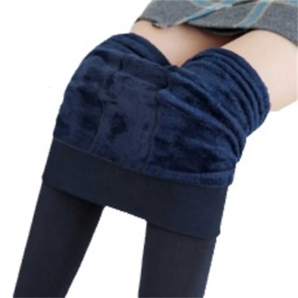 Women Winter Leggings Warm Leggins High Waist Solid Color Velvet Women Thickened Velvet Leggings Stretchy Black Leggings K422T251016