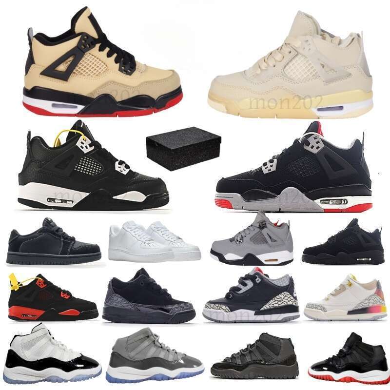 kids shoes 4 11 Basketball Shoes For Men Women 4s Sneaker Military Black Cat Pine Green Seafoam WhiteOreo Red Thunder Unc Bred Cacao Medium Olive Sail TrainersW251127