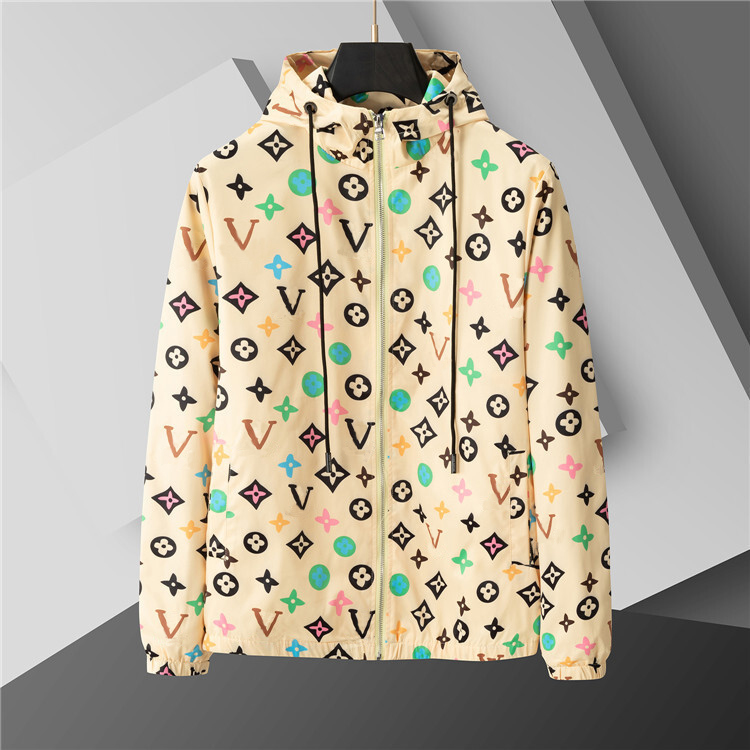 Designer Mens Jacket Embroidered Armband NFC Hooded Waterproof Windbreaker with Pockets Zip Up Spring Autumn Couple Outfit