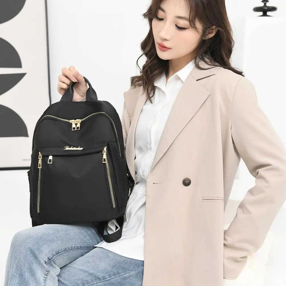 Simple Black Large Capacity Backpacks Women Travel Bag Solid Harajuku Student Schoolbag Oxford Backpack Unisex BagsT251016