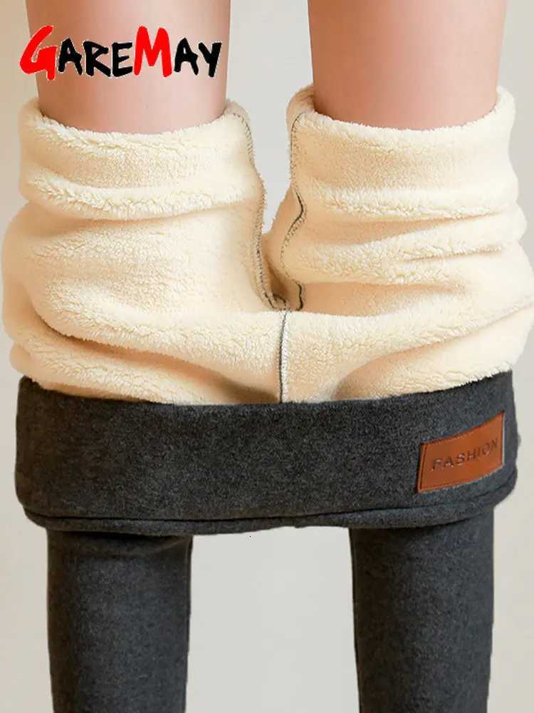 Garemay High Waist 12Spandex Warm Pants Winter Skinny Thick Velvet Fleece Girl Leggings Women Trousers Pants For Women LeggingsT251016