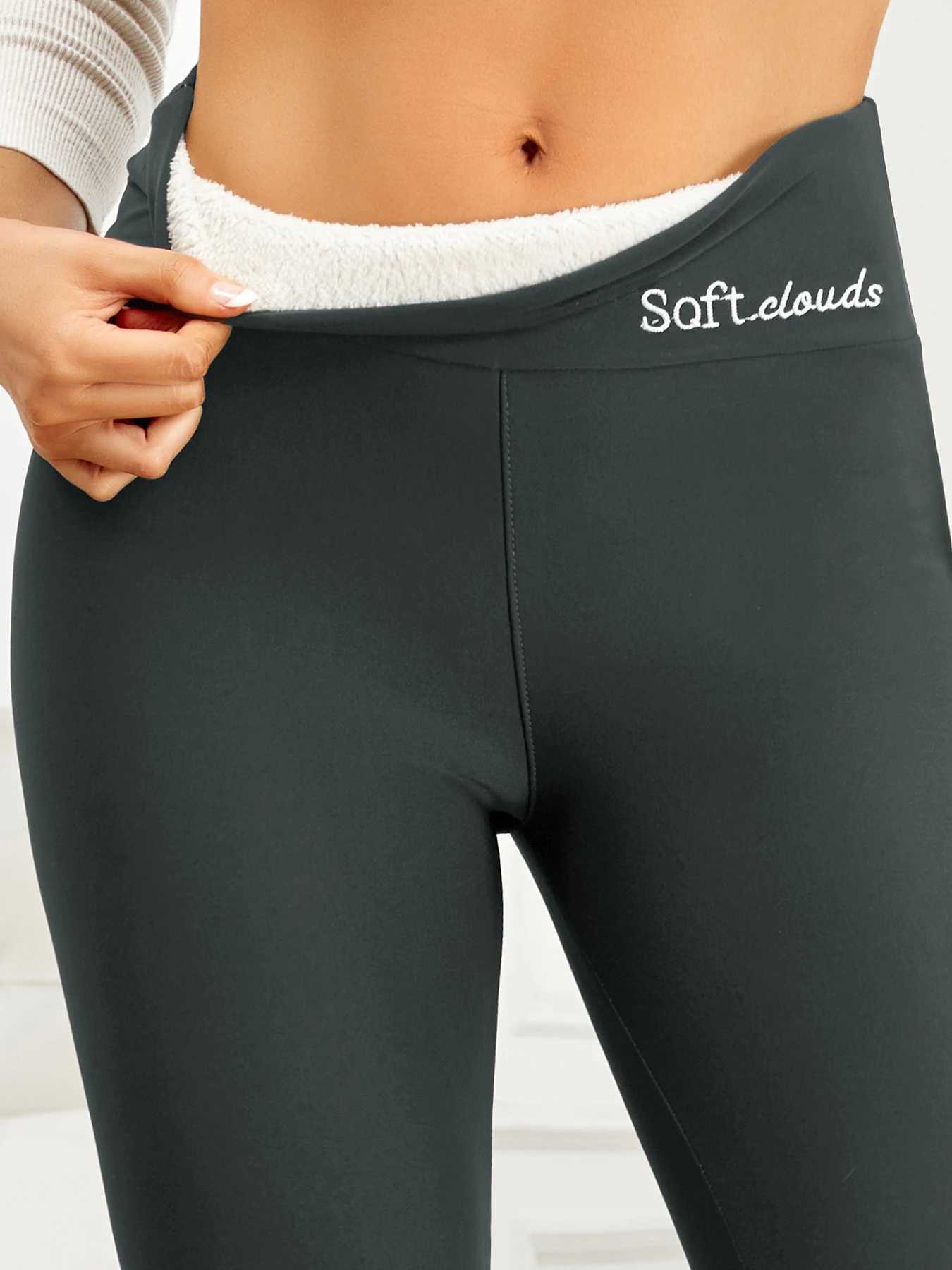 Women Winter Thicken Warm Leggings Lamb Cashmere Leggings High Waist Fleece Elastic Tights Warm Tights Pants Slim Velvet LeggingT251016