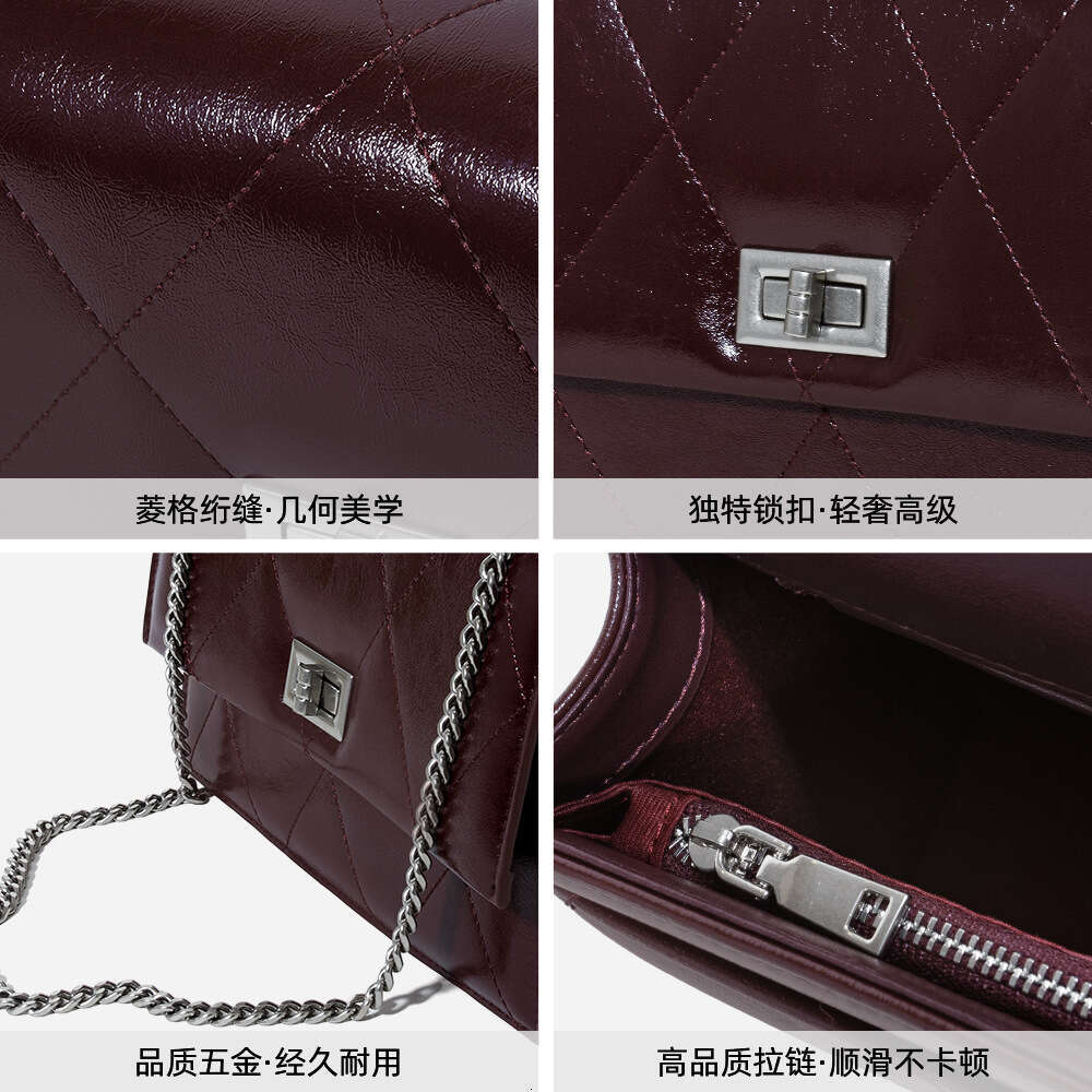 Luxury bag Autumn Winter Commuter Handbag Square Genuine Leather Women s Exquisite Small Single Shoulder Chain Crossbody Bag for