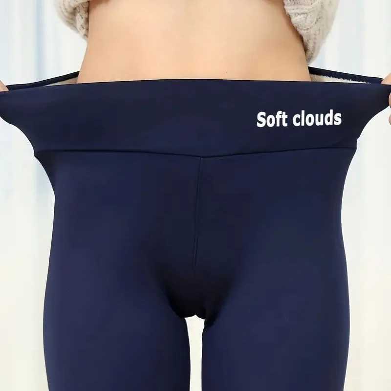 Winter Women Leggings Solid Warm Leggings Thicken Lambwool Hight Waist Fleece Keep Butt Lift High Stretchy Pocket Walking PantsT251016