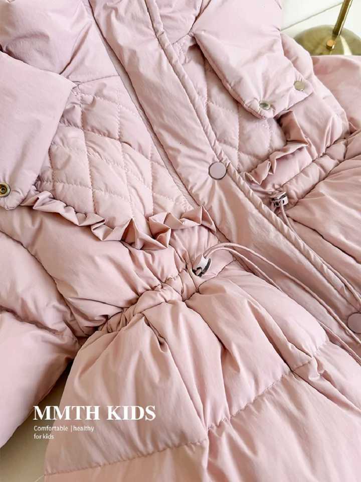 Winter Warm Girls Sweet Pink WaistSlimming Hooded Zipper Puffer Jackets School Kids Coat Top Children Outfit Windbreaker 212YrT251016