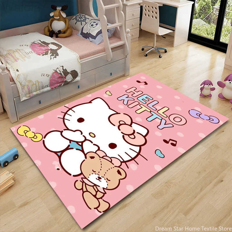 Sanrio Hello Kitty Cartoon Game Area RugCarpet Rug for Home Living Room Bedroom Sofa Doormat DecorKids Play Nonslip Floor Mat L251016