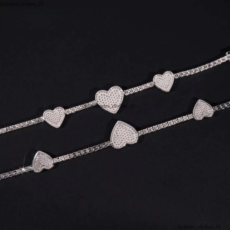 Fine Jewelry Iced Out Sier Heart Style 3MM Necklace High Quality Custom Moissanite Tennis Chain for Men