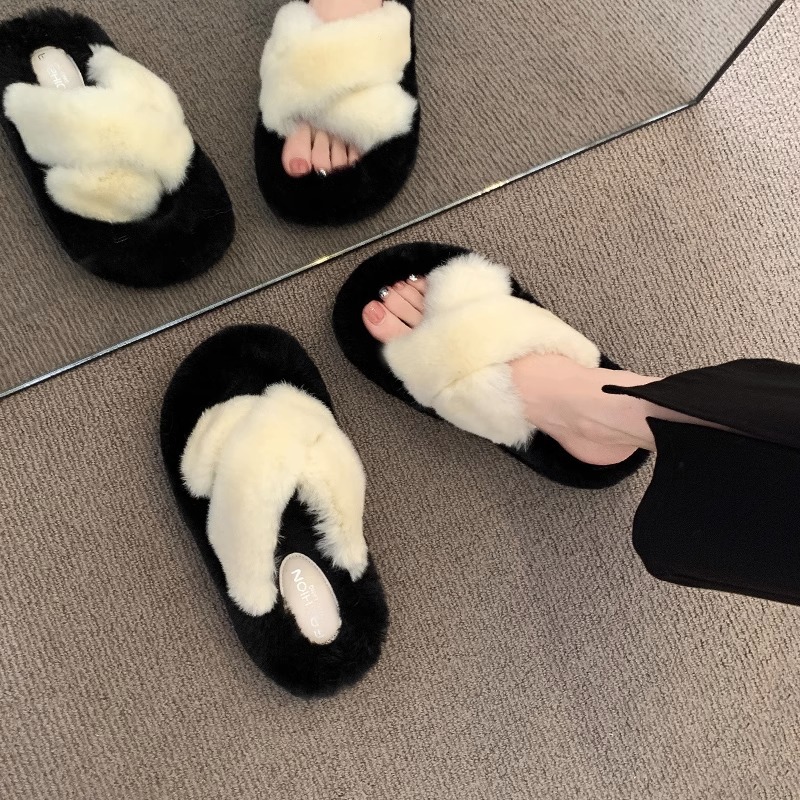 Free shipping Designer slippers Autumn and winter thick soled outdoor classic fashionable plush slippers for womens