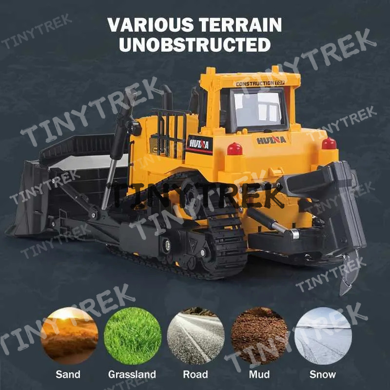 HUINA 1554 1/16 RC Truck Rc Remote Controlled Bulldozer Alloy Tractor Engineering Car Model Dwe76 Toys For Boys Childrens Gic250318