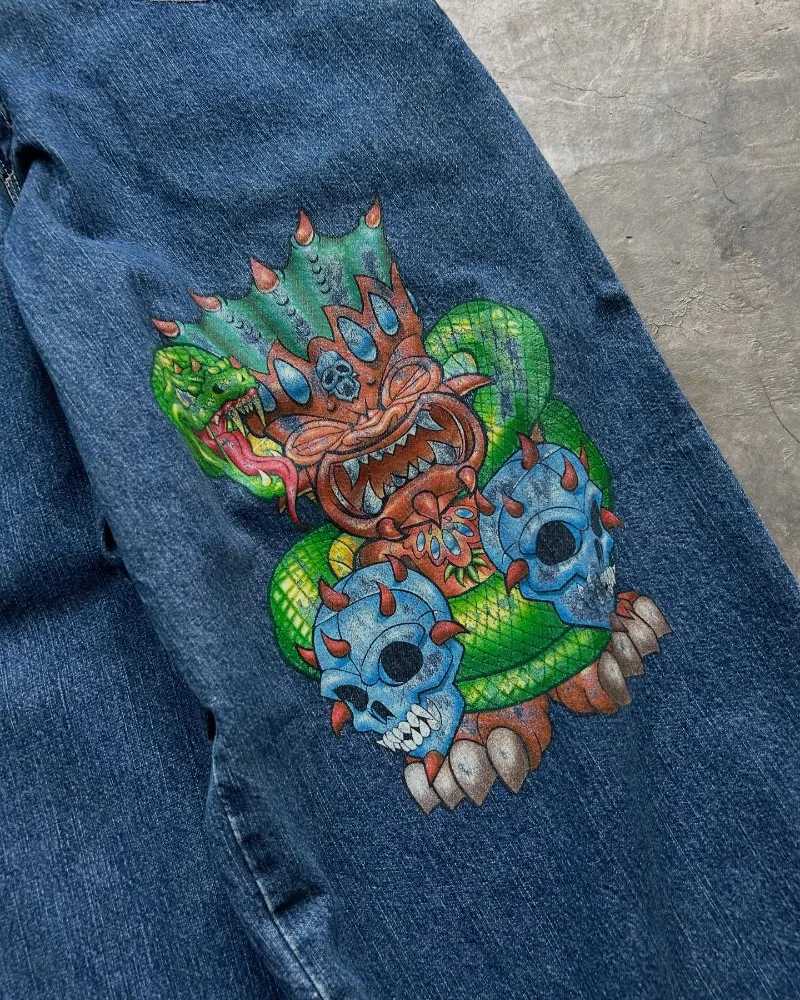 Y2K men Jeans Goth Printed graphic high quality Baggy jeans fashion Hip Hop streetwear men women Harajuku Casual wide leg jeans J251016