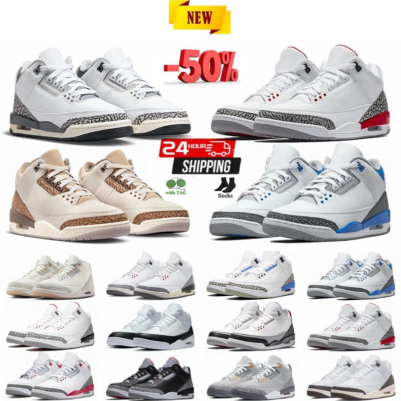 3 3s Basketball Shoes Mens Women Black Cement Pine Green Fire Red Wizards Black Cat Sport Blue Laser Orange Flat Trainers Athletic Walking Sports Sneakers