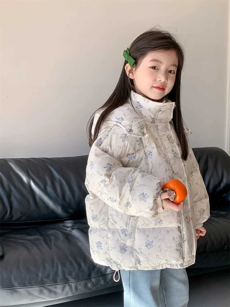 Fashion Baby Girls Winter Clothes Thick Warm Floral Cotton Kids Coat Children Princess Padded Jacket XMP503T251016