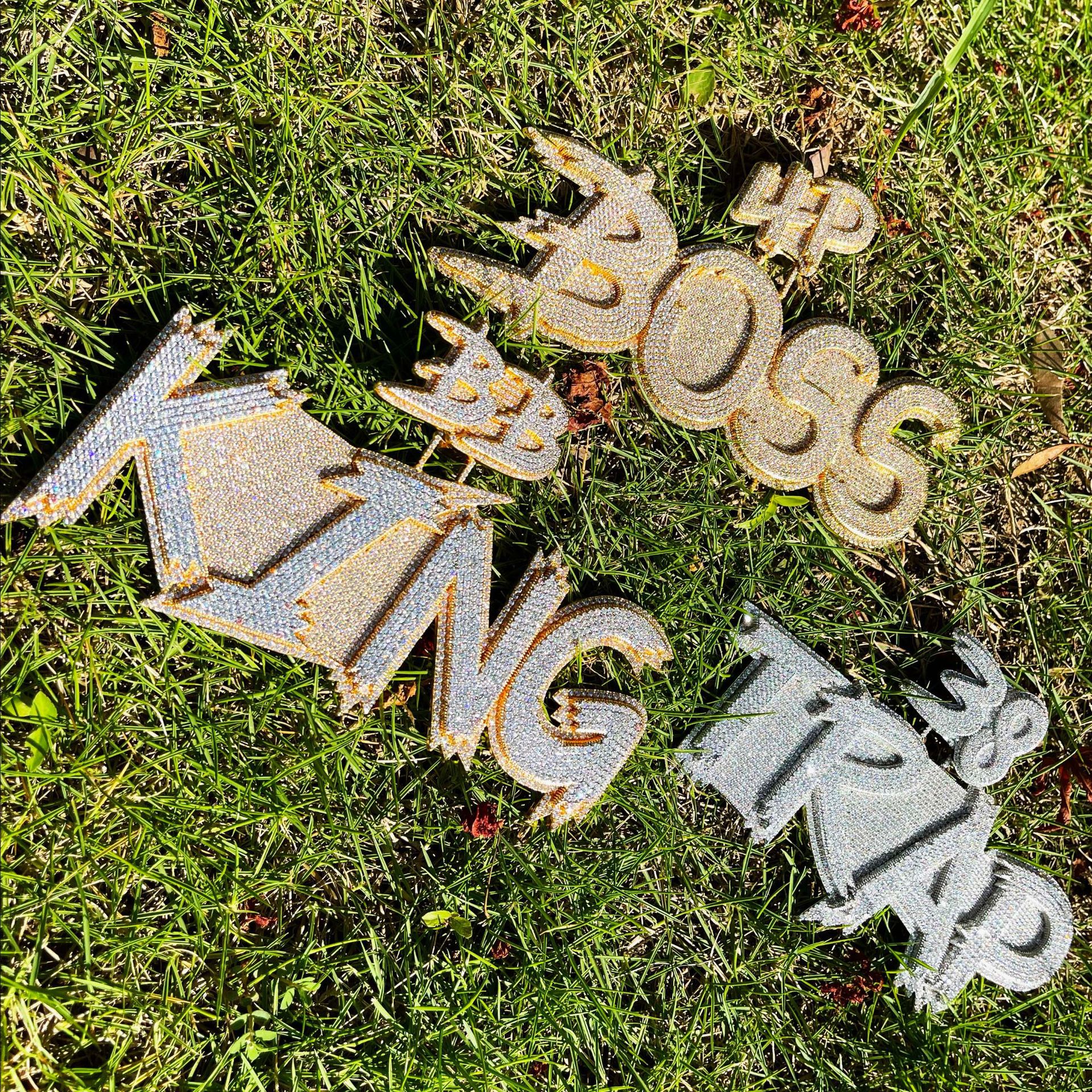 Hip Hop Large Custom A-Z Letters Name Pendant Necklaces Bling 5A Zircons Jewelry