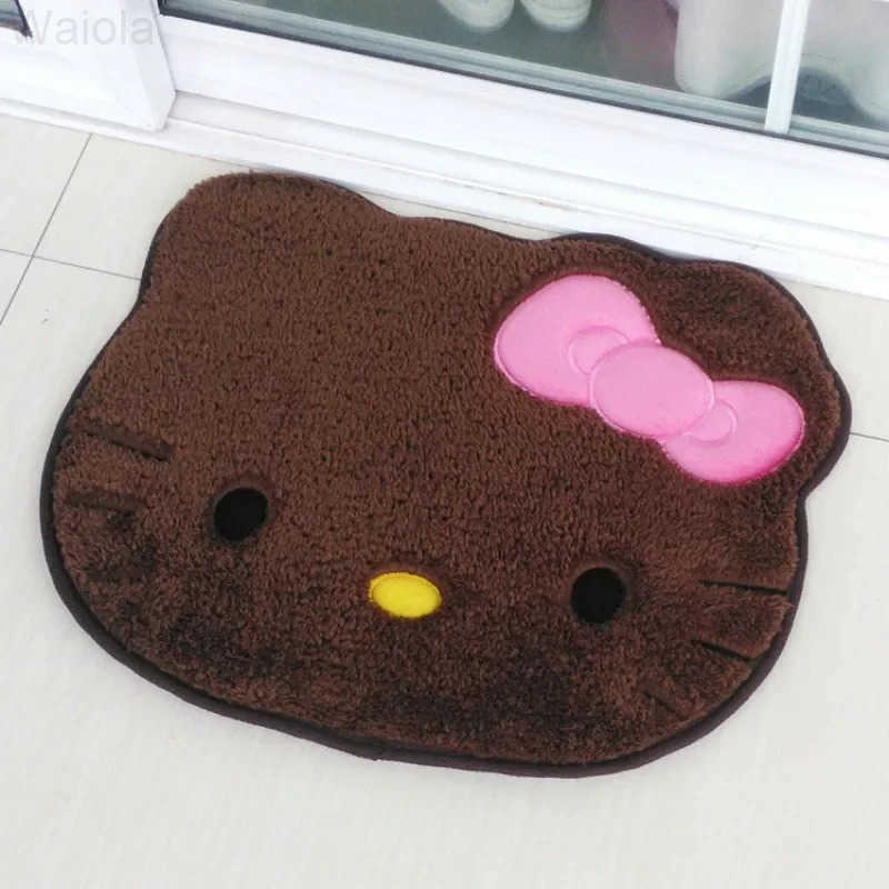 Sanrio 50x60cm Kawaii Hello Kitty Cartoon Rug Anime Kt Cat Plush Floor Mat Bathroom NonSlip Carpet Car Cushion Soft Living Room Decor L251016