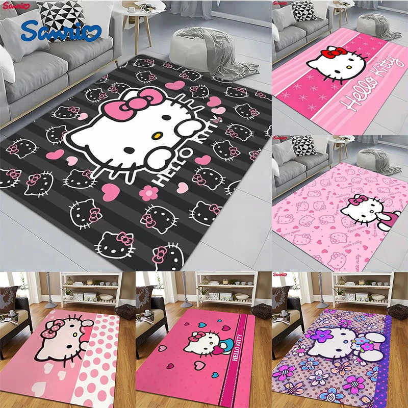 Sanrio Hello Kitty Cat Rug NonSlip Area Rug Machine Door Mat for Bathroom Bedroom Kids Carpet Living Room Floor Mat L251016