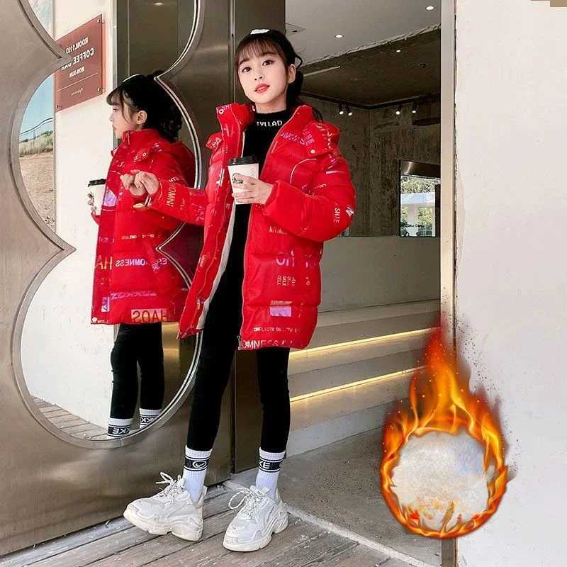 Girls Winter Down Cotton Jacket Childrens Fashion Cotton Outerwear Winter Clothes for Girls 7 9 10 Year Girl Down Parkas CoatsT251016