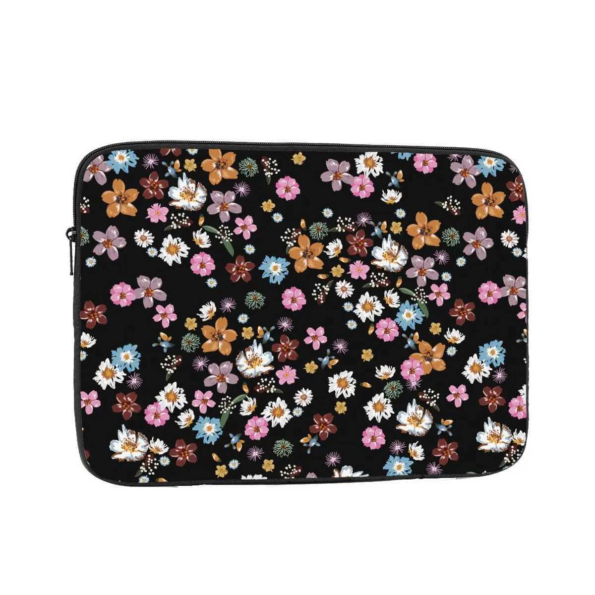 Colorful Flowers Fashion Floral Laptop Bag Case 12 13 15 17 Inch Notebook Sleeve Case Black Pink Wallpaper Shockproof Case BagW251015