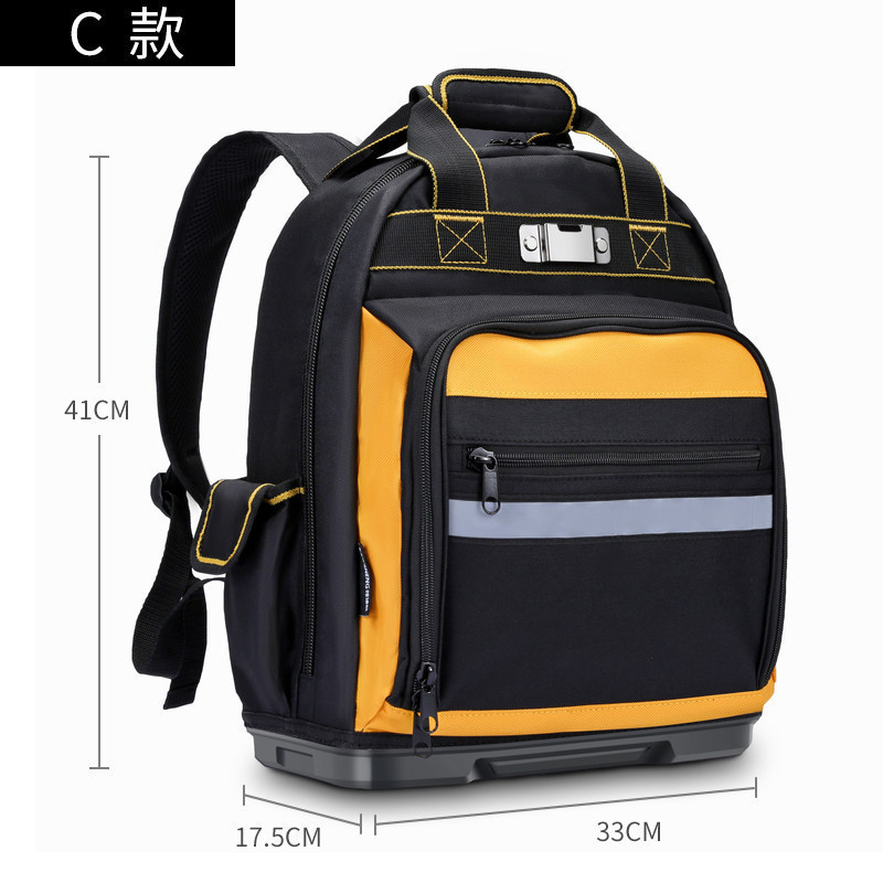 Jakah Tool Backpack with Plastic Bottom Organizer Electrician Professional Portable Complete Bag Storage Tools HL095 250407