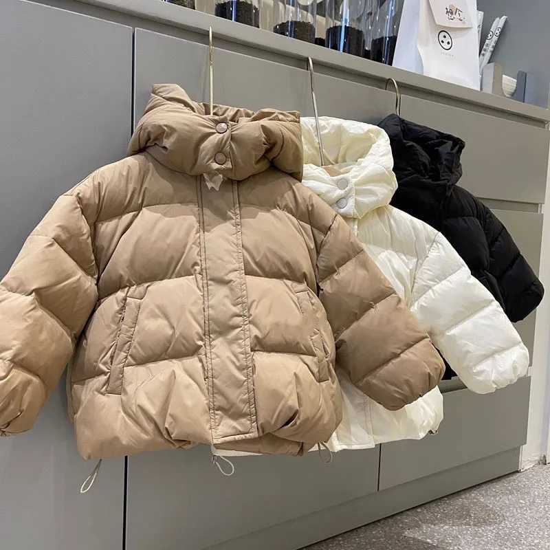 Childrens down jacket Autumn winter new childrens Korean hooded cotton jacket girls warm coat Super Soft And ComfortableT251016