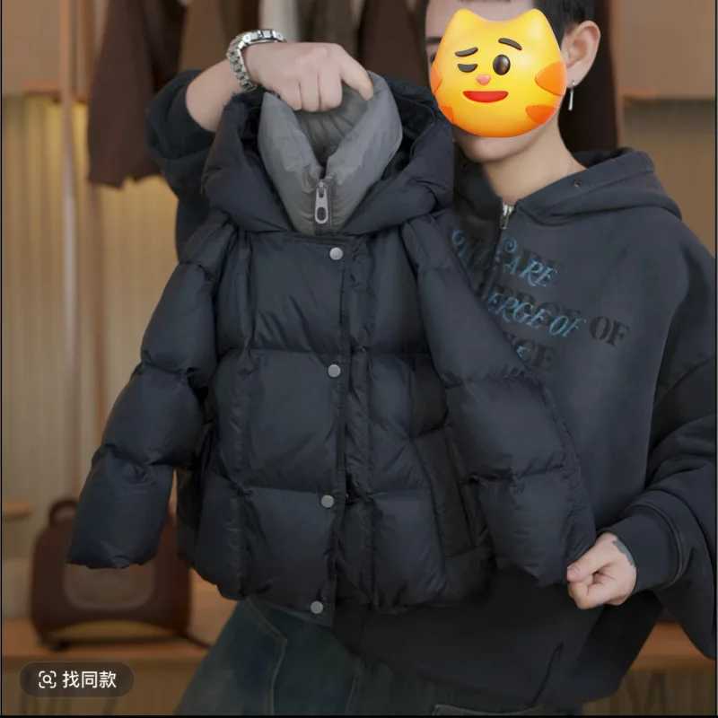 Fake Two Down Cotton Jackets Autumn Winter Short Casual Handsome Korean Simple Cute Allmatch Childrens Clothing TrendT251016