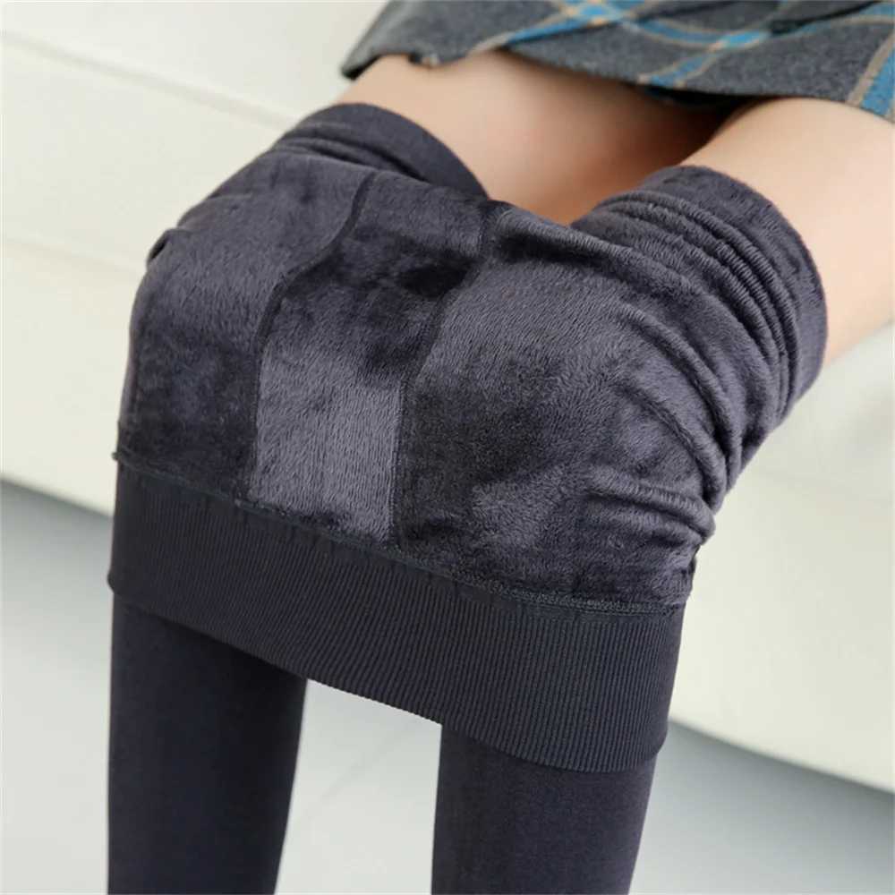 Women Winter Leggings Warm Leggins High Waist Solid Color Velvet Women Thickened Velvet Leggings Stretchy Black Leggings K422T251016