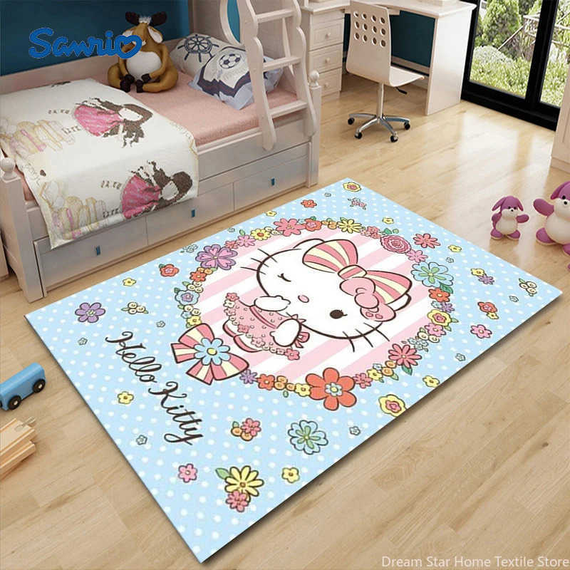 Sanrio Hello Kitty Cartoon Game Area RugCarpet Rug for Home Living Room Bedroom Sofa Doormat DecorKids Play Nonslip Floor Mat L251016