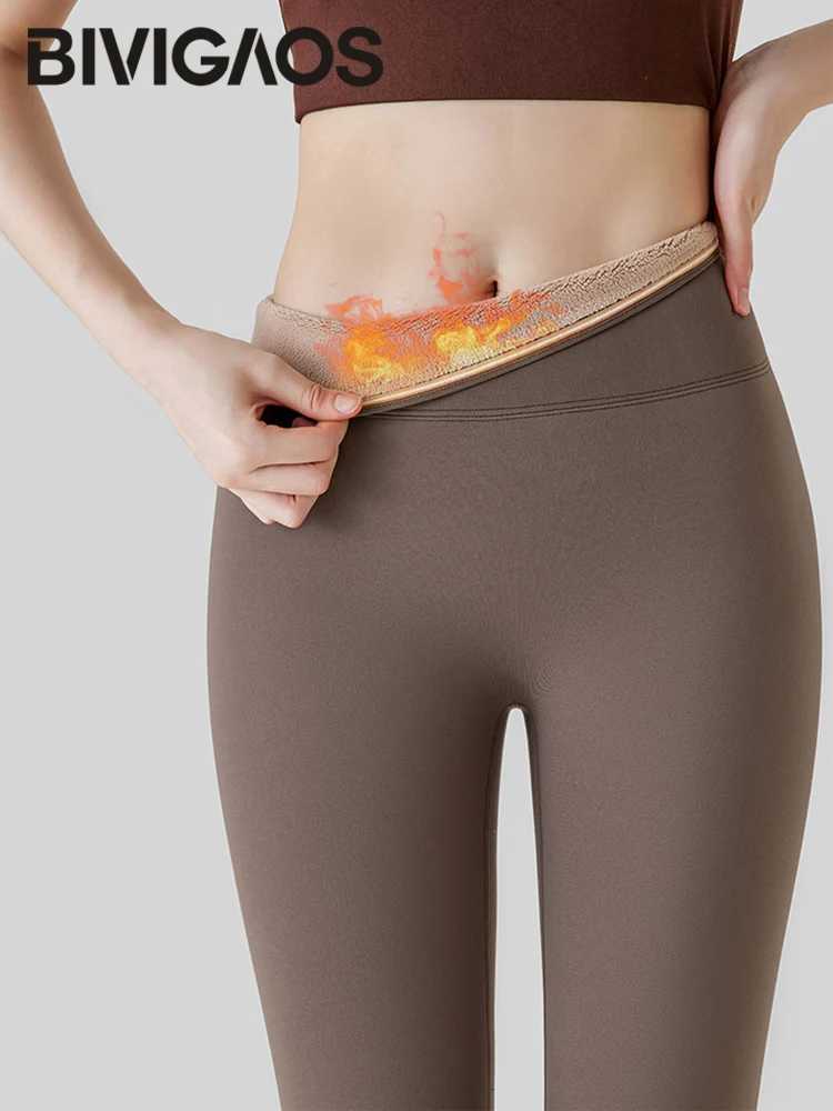 BIVIGAOS New Autumn Winter Alpaca Velvet Shark Leggings Women Thick Warm Leggings High Waist Seamless SlimFit Thermal PantsT251016