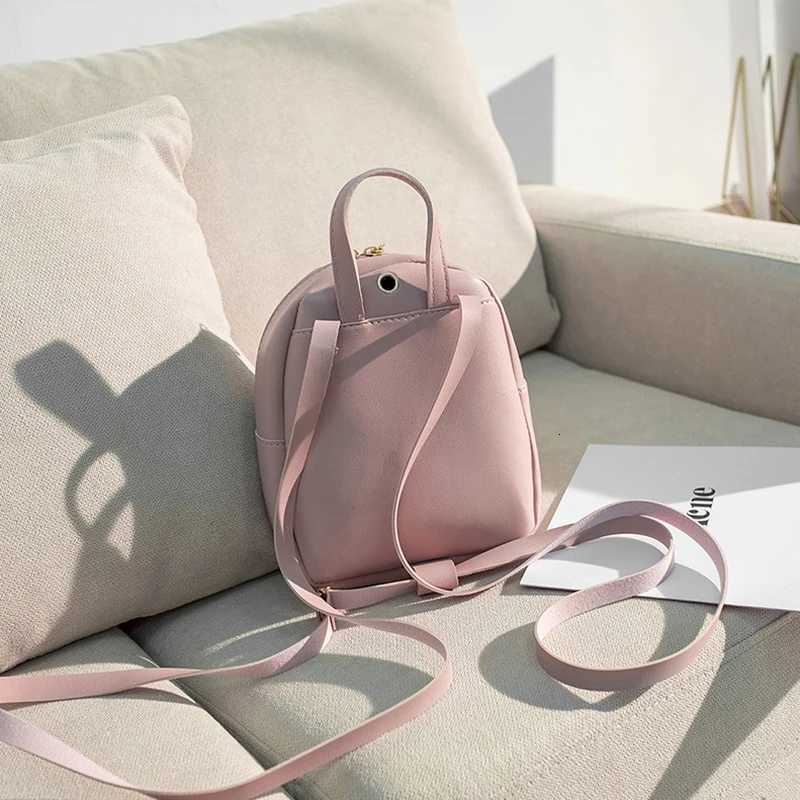 Womens Mini Backpack PU Leather Kawaii Backpack Cute Graceful Bagpack Small School Bags For Girls Bowknot Leaf HollowT251016
