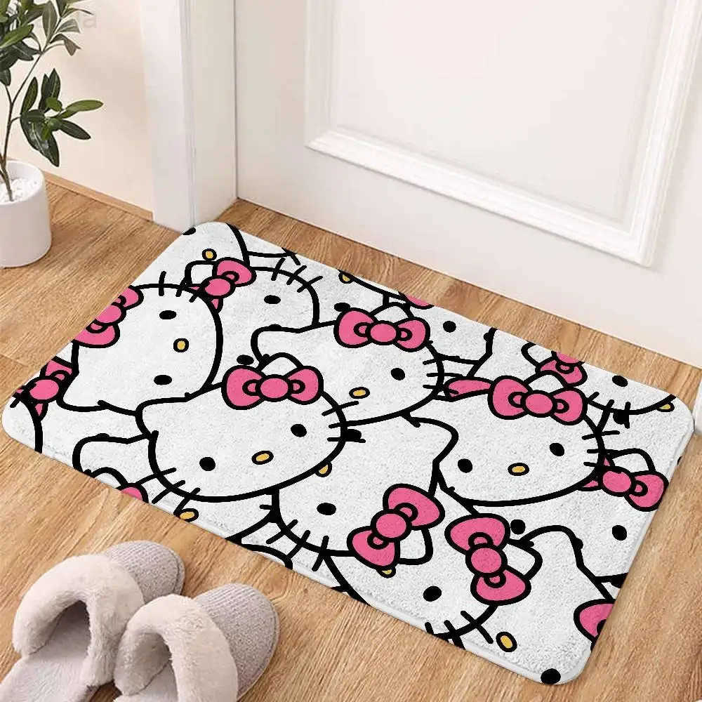 Sanrio HHello Kawaii Kittys Floor Mat Bathroom Absorbent Mat Simple Door Dirtresistant Mat Home Kitchen Mat Foot Mat Entry Mat L251016
