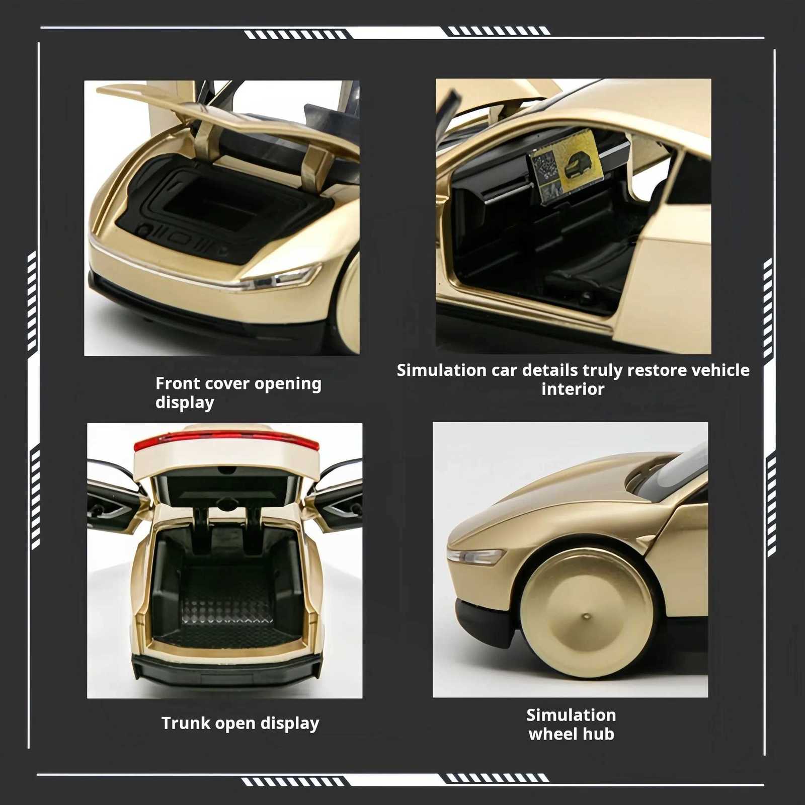 1:32 Tesla Robotaxi Pickup Alloy Car Model Simulation Huili Car Model Boy Metal Toy Car Ornament Gift M251016