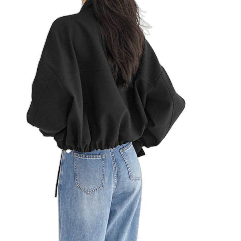 design 2025 autumn and winter new top favorite elegant stand collar luxury women's short windbreaker designer jacket drawstring high-end commutin