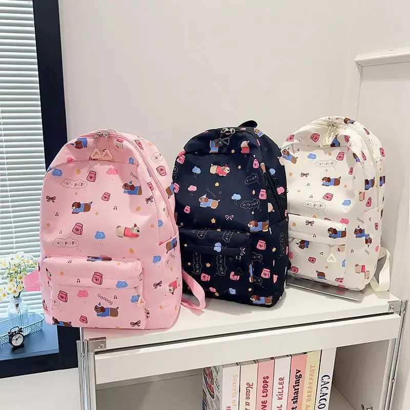 Cute Cartoon Puppy Dog Print Backpack Largecapacity Casual Student Schoolbag Fashion Delicate Personality Trend Travel Bag GiftT251016