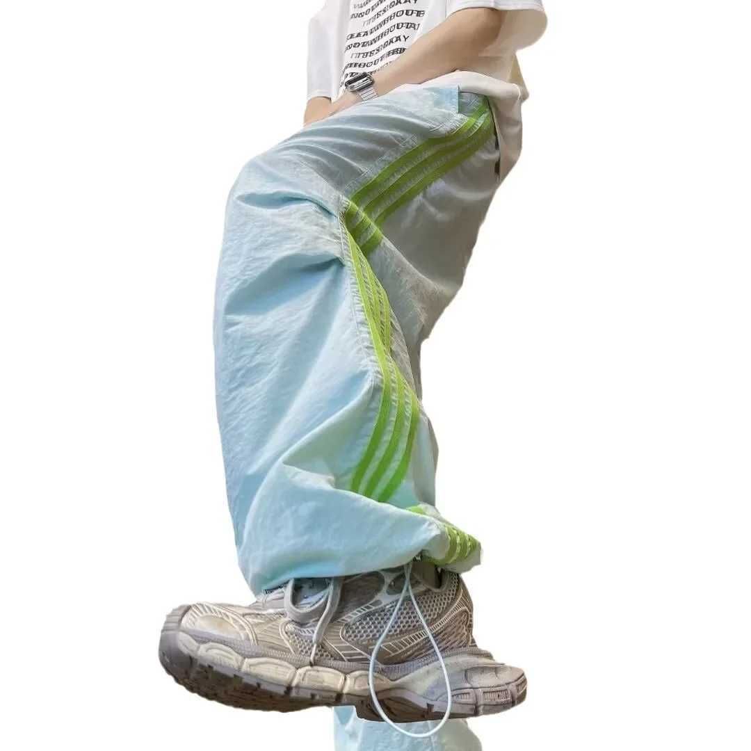 Autumn New Mens Trendy Sporty High Street Punk Trousers Loose Fit Casual Pants Japanese Style Hip Hop Fashion J251203