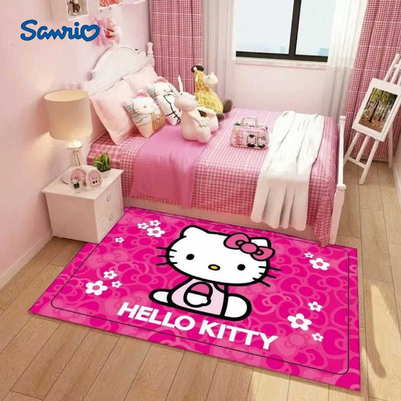 Sanrio Rug Cute HelloKitty Carpet Print Kawaii Kids Room Bedroom Home Nonslip Floor Easy To Clean Decoration Mat Kawaii L251016