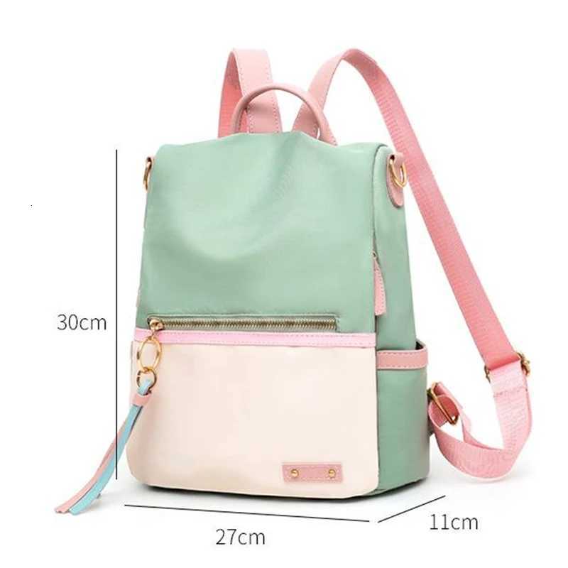 Fashion Backpack Women Candy Color Shoulder Bag Oxford Cloth School Bag For Children Travel Knapsack BagT251016