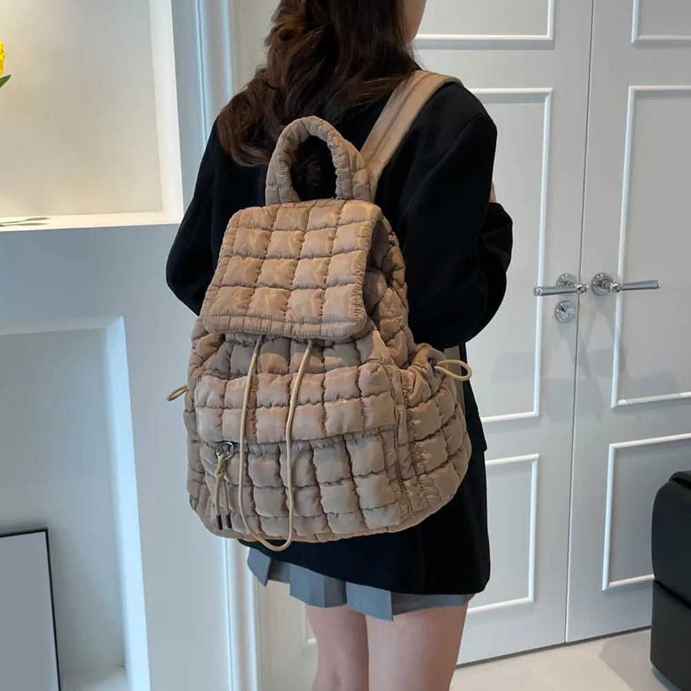 Flap Top Backpack Drawstring Travel Daypacks Puffer Backpack for Women Daily Work Travel and ShoppingT251016