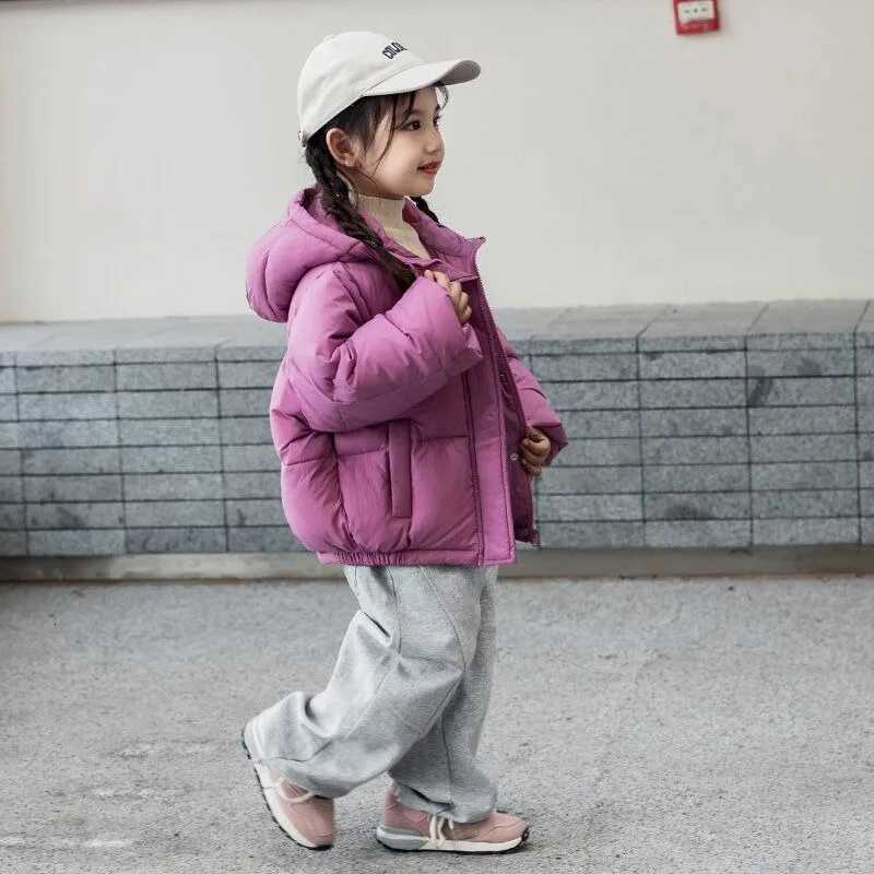 Kids Unisex Puffer Jacket Heavy Insulation Warmth Hooded Short Loose Design Baby Toddler Winter CoatT251016