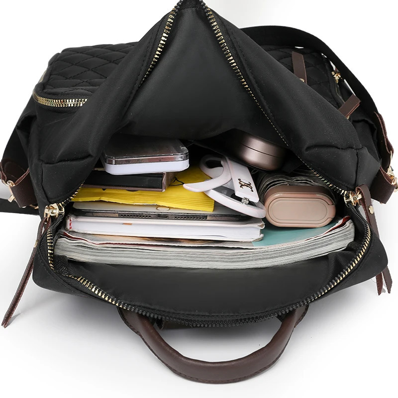 Fashion Rucksack Women Shoulder Bag High Quality Waterproof Nylon Back Pack Purse Large Capacity Backpack for College Students 251104