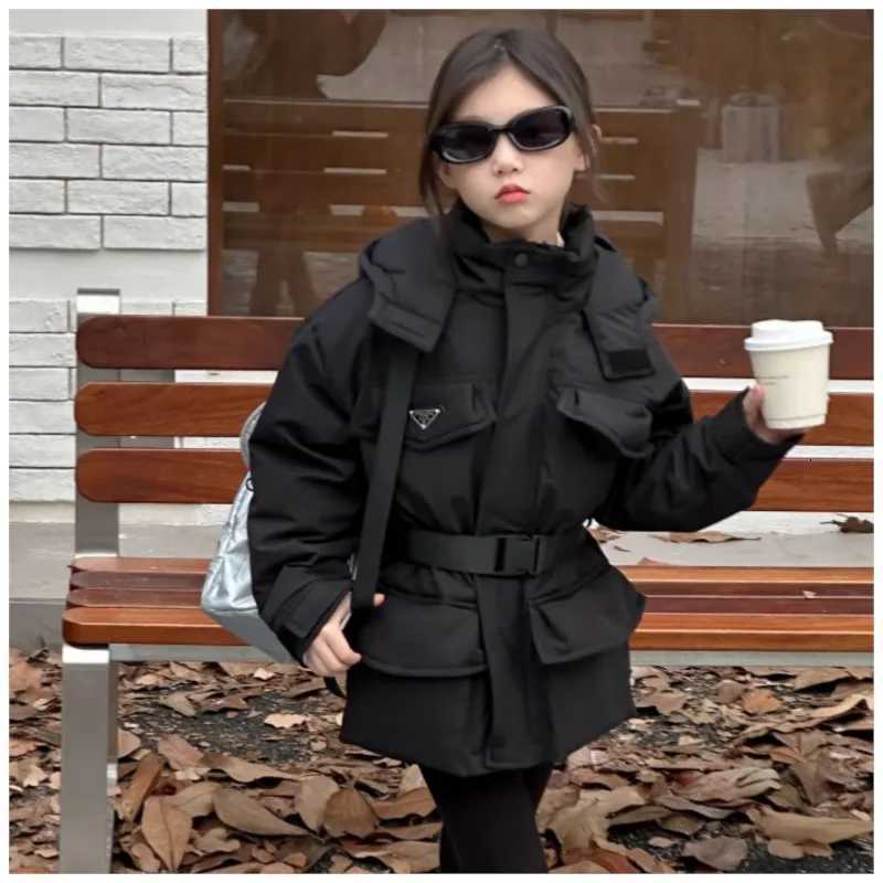 Yang Mi Shell Jacket 2024 Winter Girls Hoodie Cinched 90 White Duck down Jacket Coat Children ParkaT251016