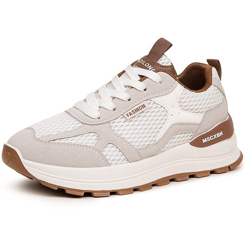 2025 New Autumn Casual Women's Sports With Breathable And Lightweight Mesh, Versatile Forrest Gump Shoes, Thick Soled Dad Shoes For Women